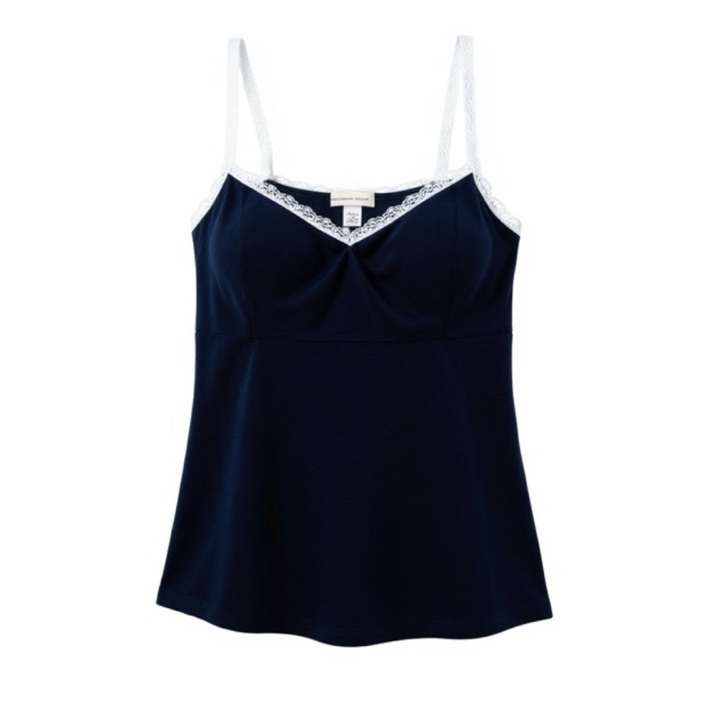 Victoria's Secret black cami with ivory lace trim